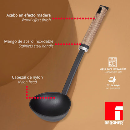 Pack Batería De Cocina 5 Piezas + Cazo De Sopa 32cm En Nylon_3
