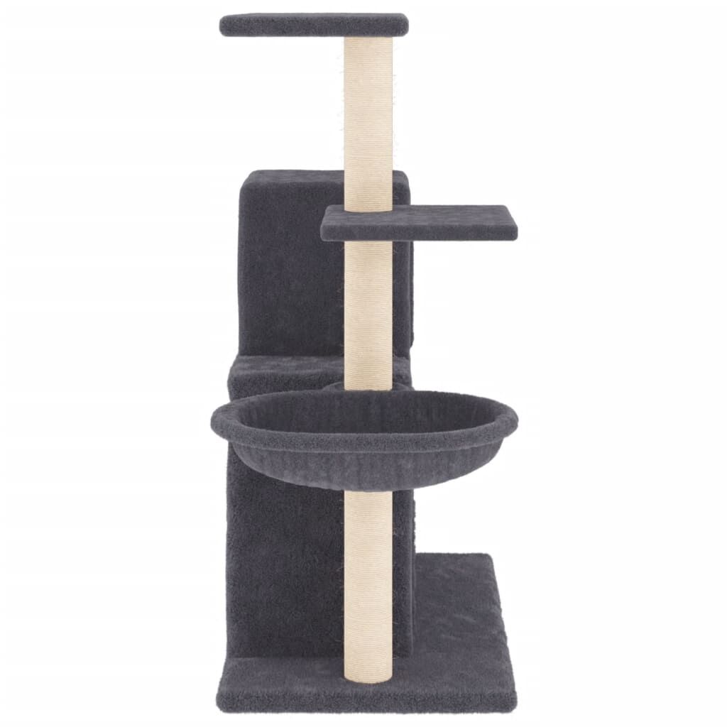 Vidaxl Rascador Para Gatos Con Postes De Sisal Gris Oscuro 83 Cm_3