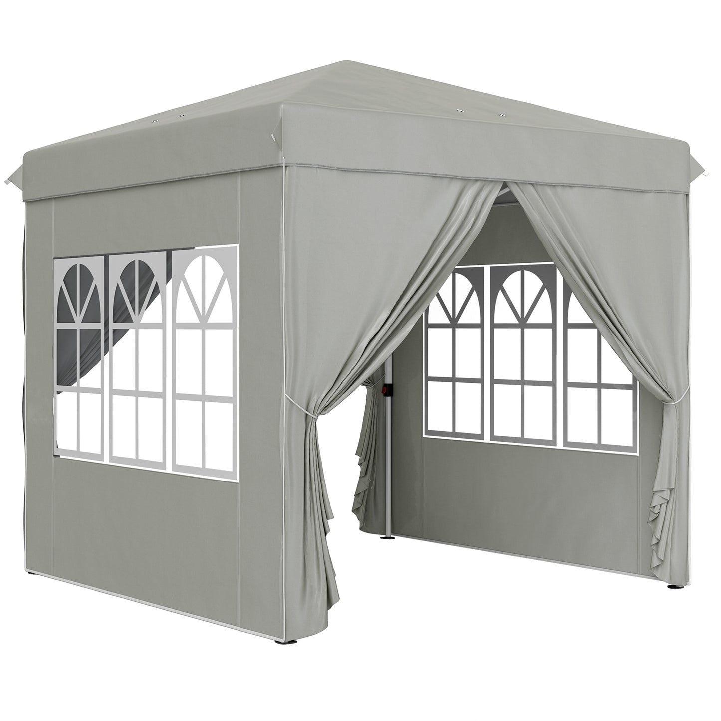 Outsunny Carpa Plegable 2,5x2,5 M Con Altura Ajustable 4 Laterales Upf50+ Gris_0