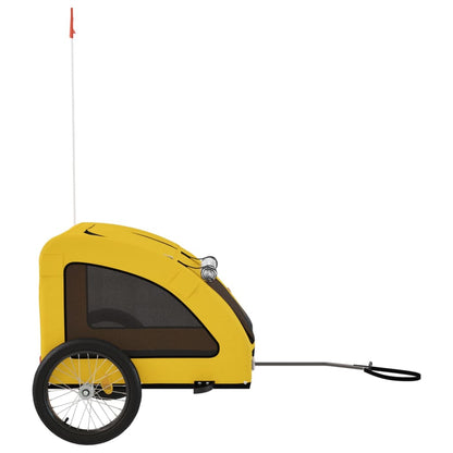 Remolque De Bicicleta Mascotas Hierro Tela Oxford Amarillo_5