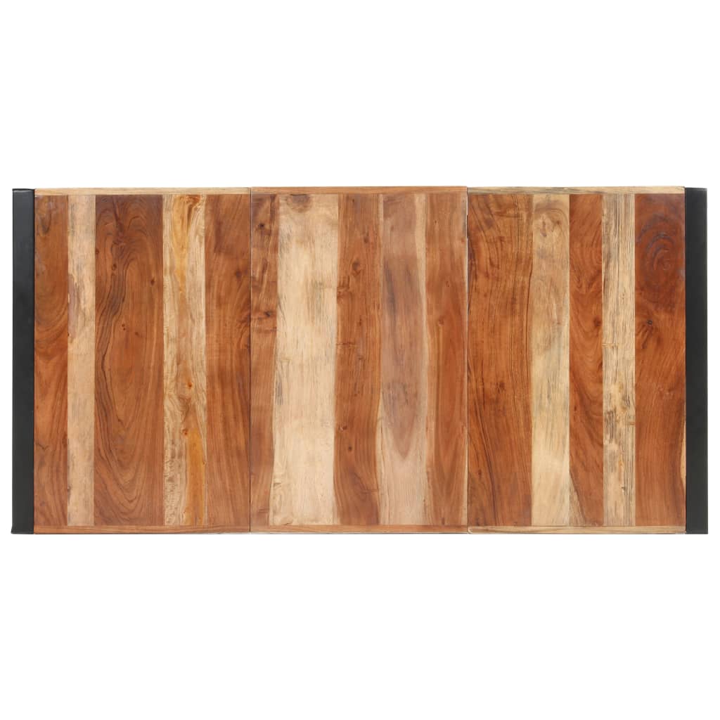 Mesa De Comedor Madera Maciza Con Acabado Sheesham 160x80x75 Cm_1