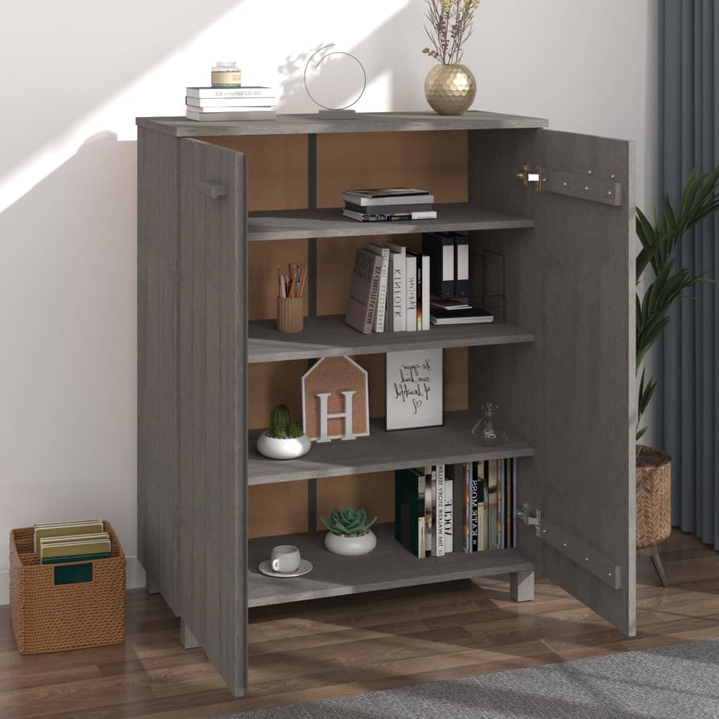 Zapatero Hamar Madera Maciza Pino Gris Claro 85x40x108 Cm / Vetonek_1