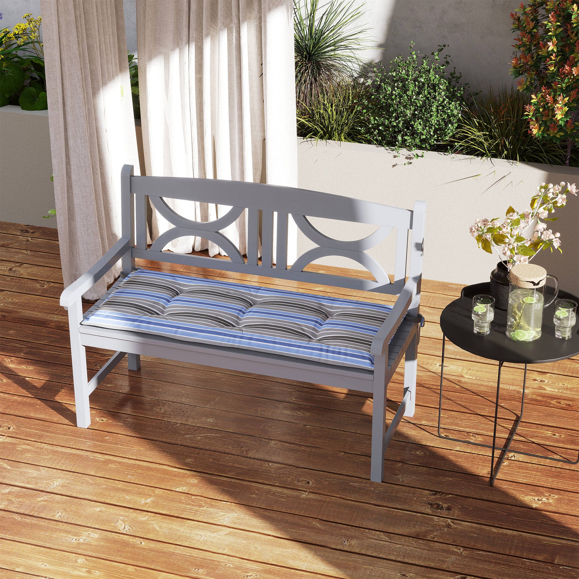 Outsunny Conjunto De Cojines Para Banco De Jardín De 2 Plazas 120x50x5 Cm_3