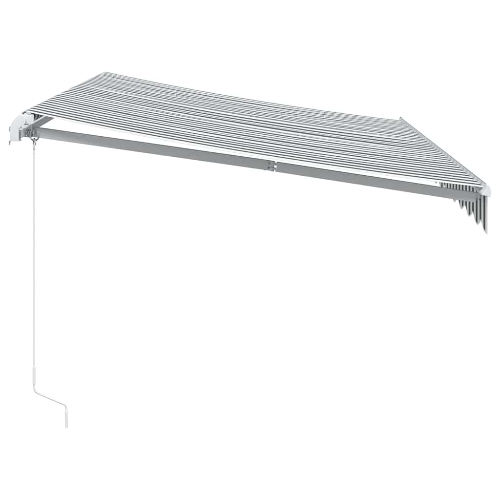 Toldo Retráctil Manual Gris Antracita Y Blanco 350x250 Cm_3