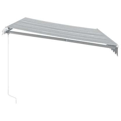 Toldo Retráctil Manual Gris Antracita Y Blanco 350x250 Cm_3
