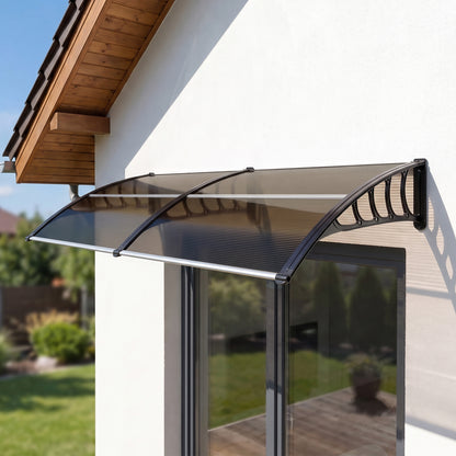 Outsunny Tejadillo De Protección 200x96 Cm Para Puertas Y Ventanas Marrón_1
