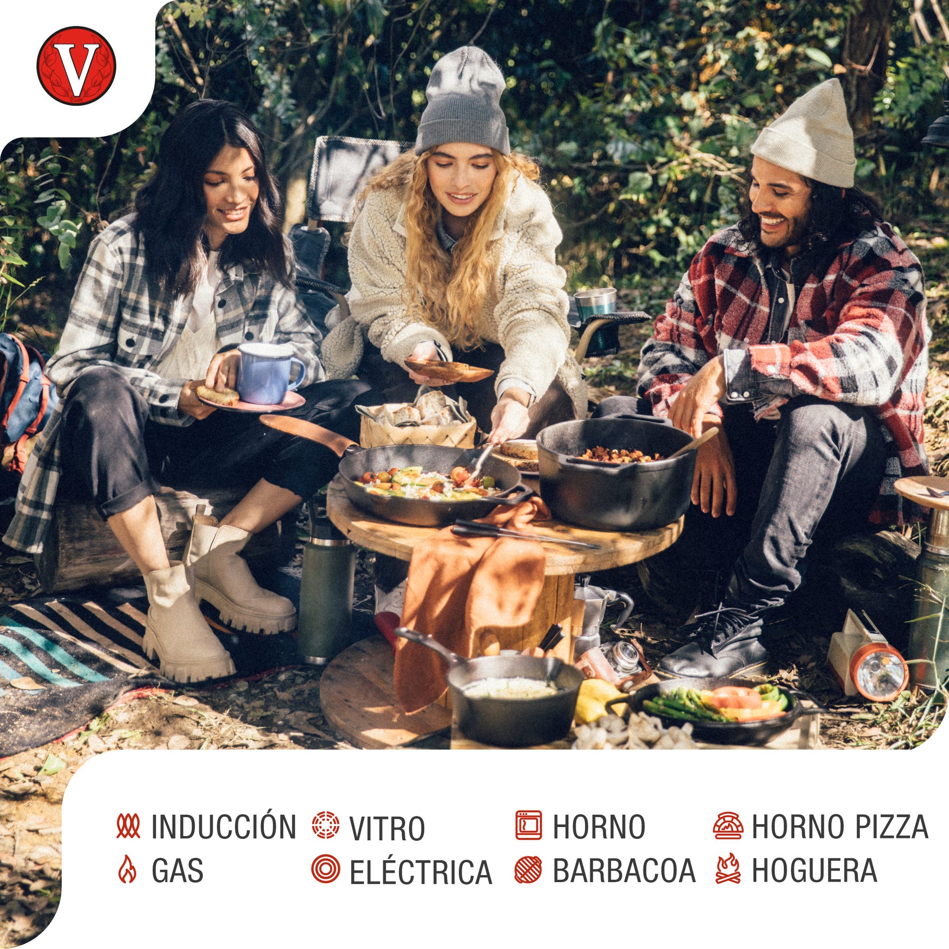 Victoria Sartén Hierro Fundido Curado Inducción 20cm, Apta Fuego, Barbacoa, Horno Cast Iron Skillet, 39363, Negro_3