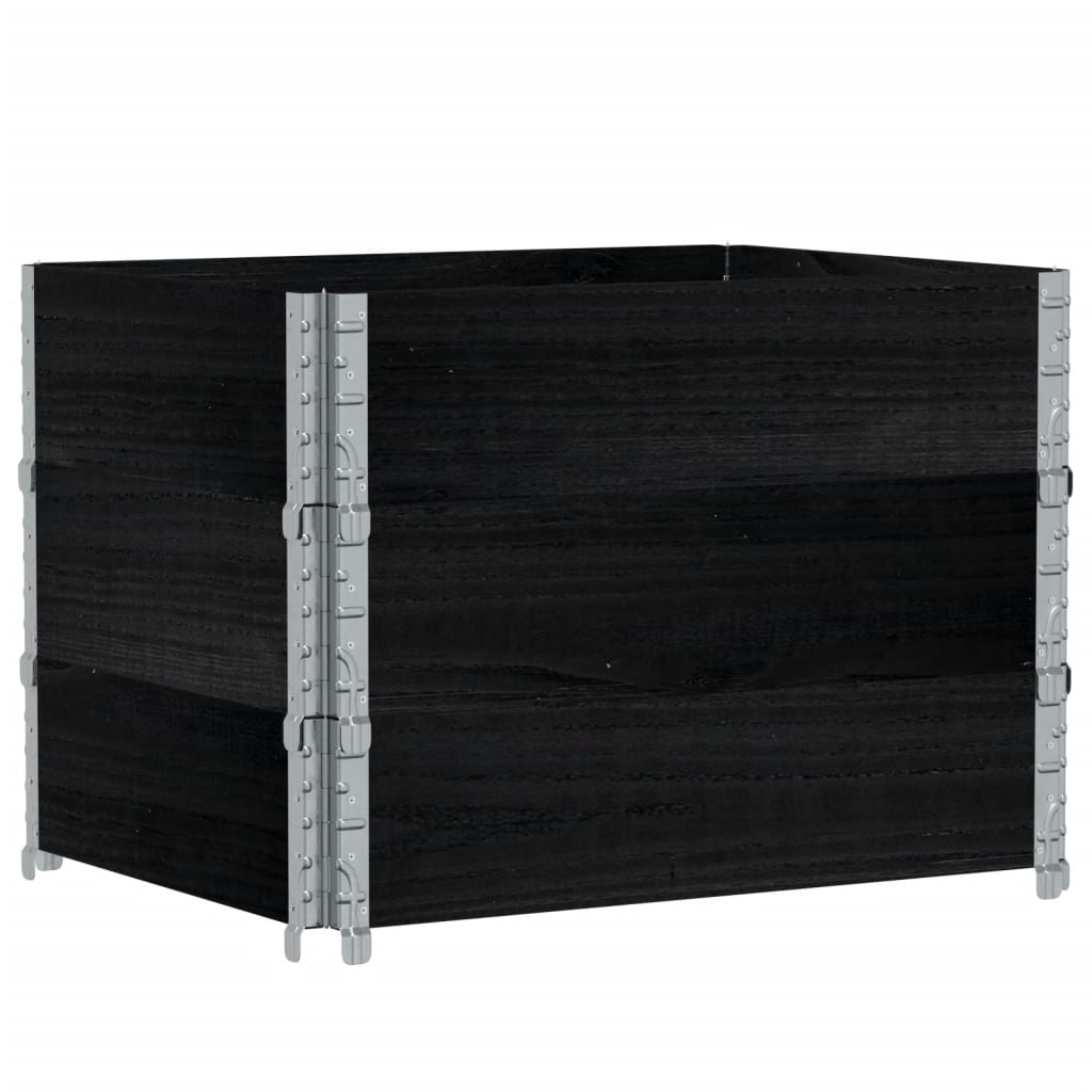 Jardinera De Madera Maciza De Pino Negro 80x60 Cm_0