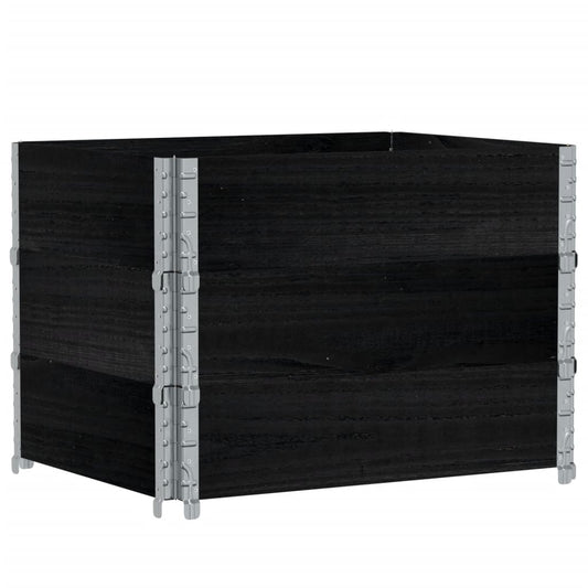 Jardinera De Madera Maciza De Pino Negro 80x60 Cm_0