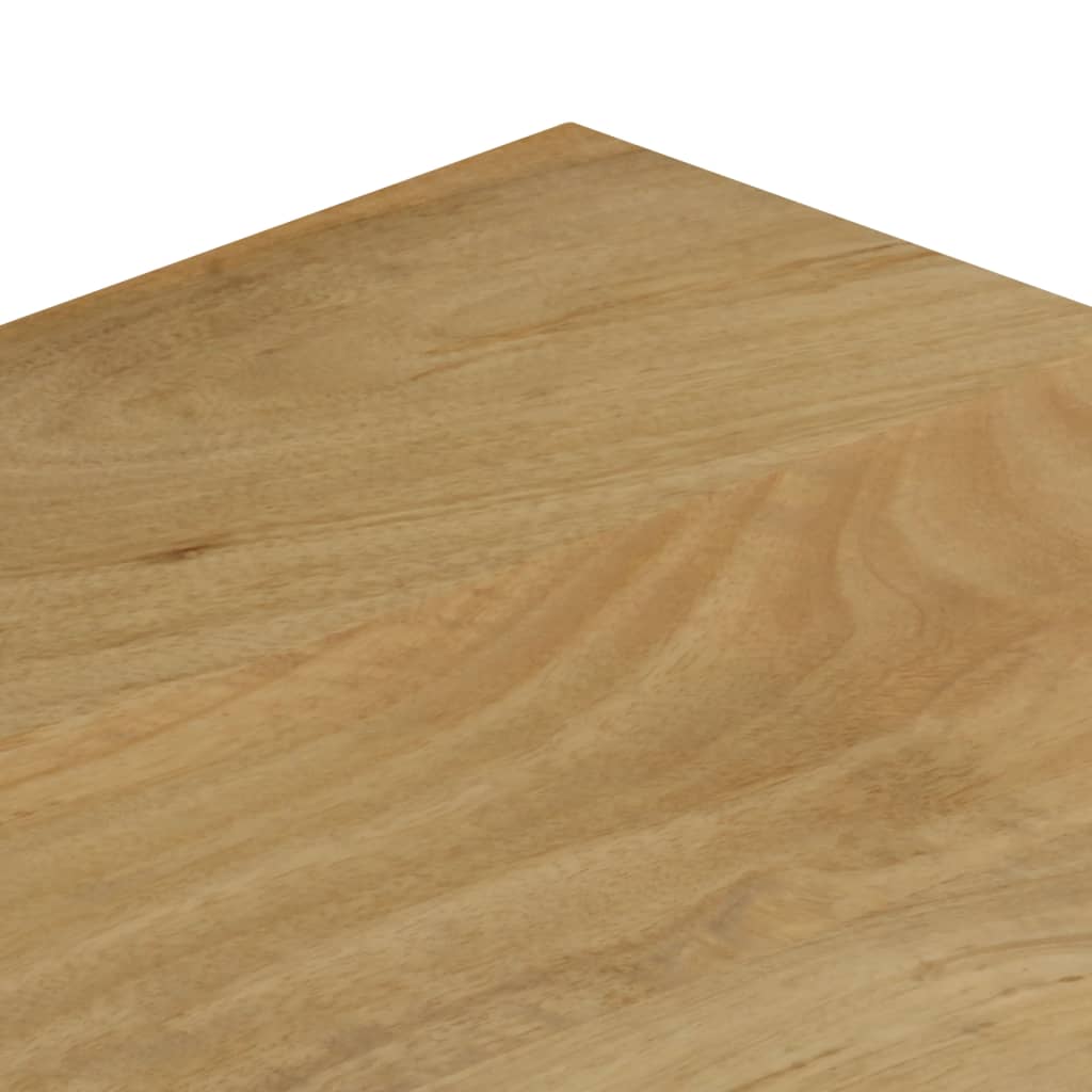 Mesa De Centro Madera Maciza De Mango Y Acero 100x50x35 Cm_3