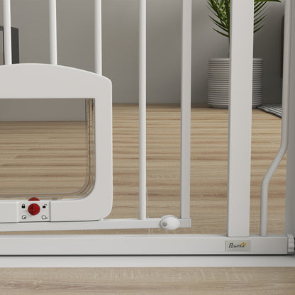 Pawhut Barrera De Seguridad Para Perros Para Escaleras Y Puertas 75-85 Cm Blanco_3