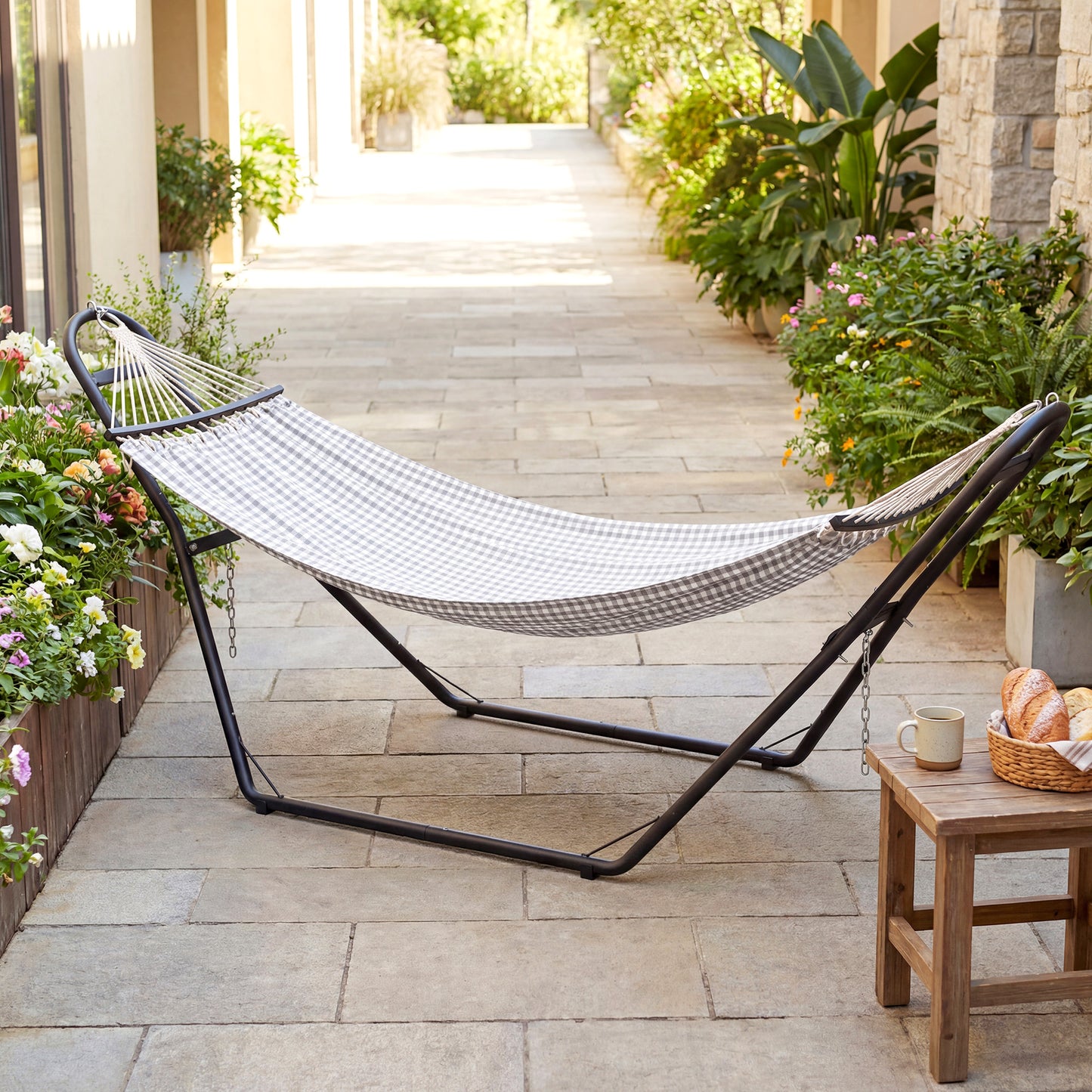 Outsunny Soporte Para Hamaca Para 2-3 Personas Cadena Ajustable Largo 278 Cm_3