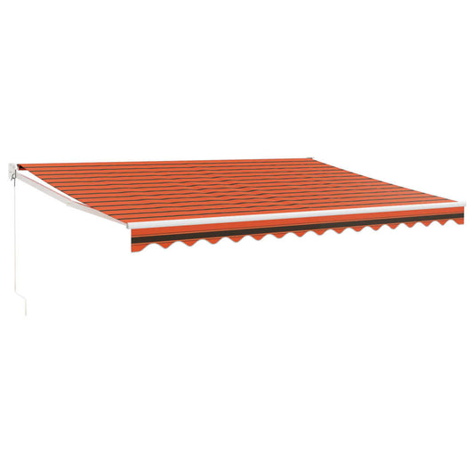 Toldo Retráctil Aluminio Y Tela Naranja Y Marrón 4,5x3 M_0