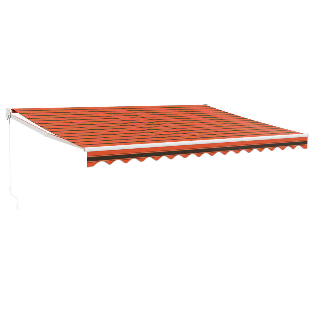 Toldo Retráctil Aluminio Y Tela Naranja Y Marrón 4x3 M_0