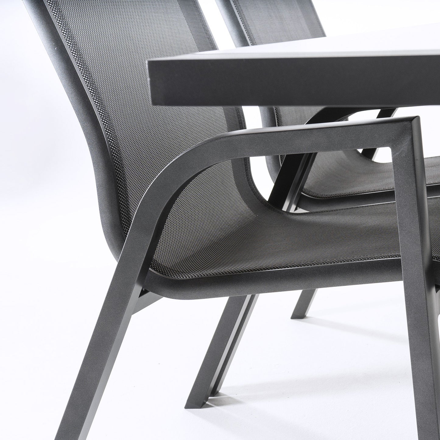 Conjunto Para Jardín De Mesa De 180cm X 90 Cm Y 6 Sillones Apilables De Color Gris_4