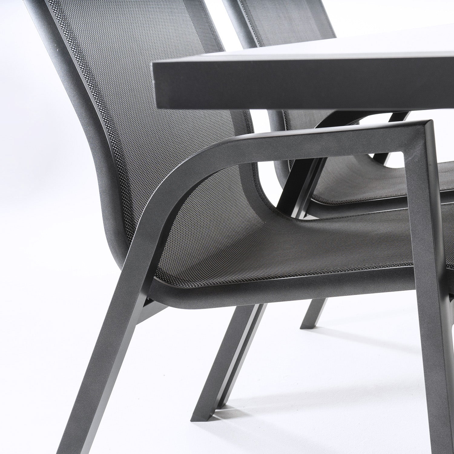 Conjunto Para Jardín De Mesa De 180cm X 90 Cm Y 6 Sillones Apilables De Color Gris_4