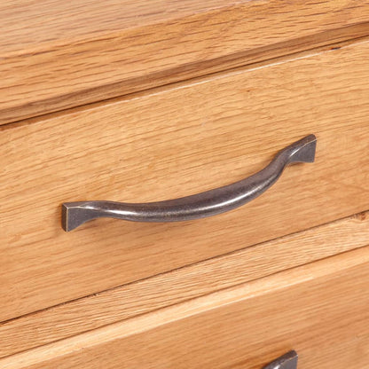 Mesita De Noche Con 3 Cajones Madera Maciza Roble 40x30x54 Cm_2