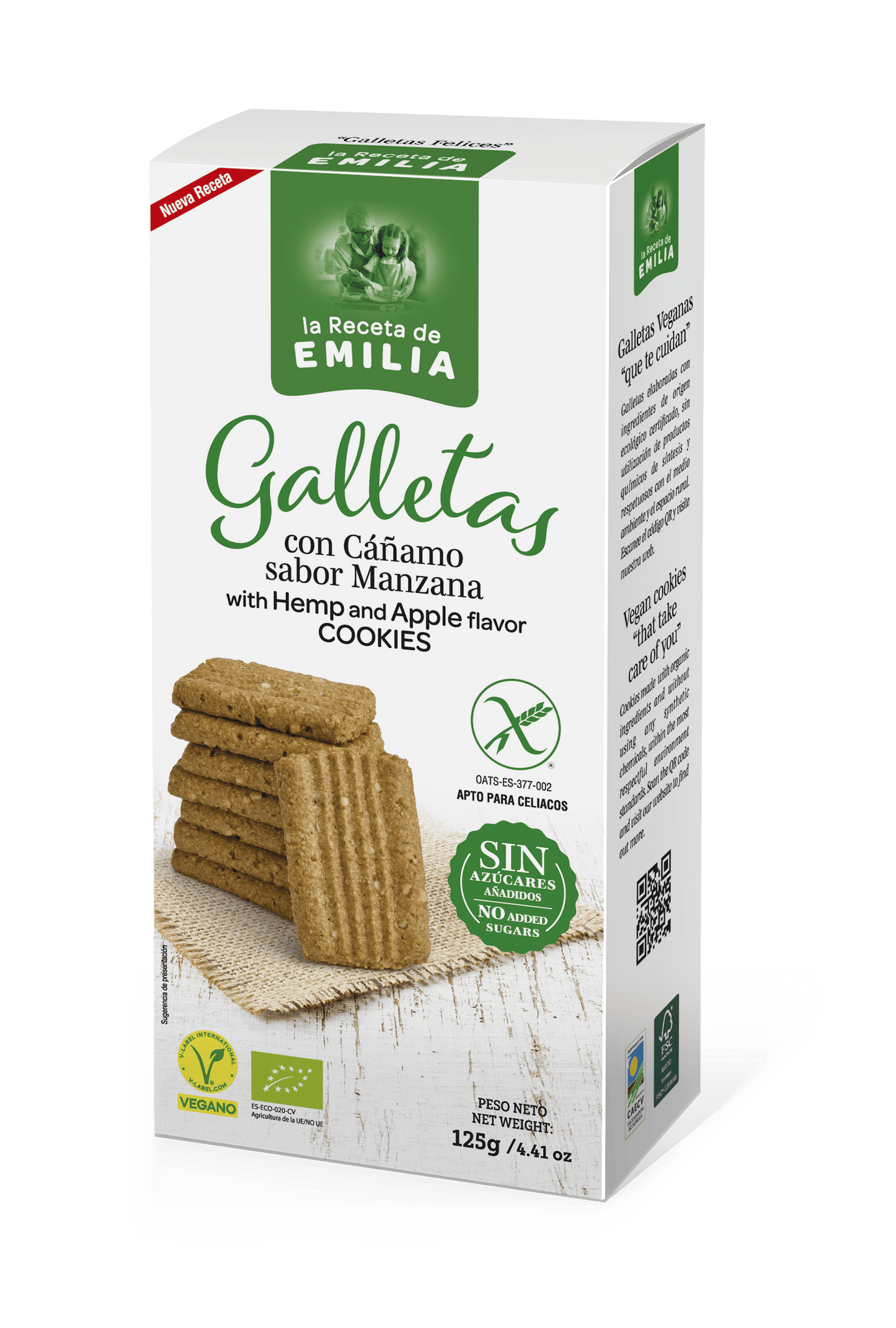 Galletas Con Cañamo Sabor Manzana sin Azucares Añadidos 125 Gr._0