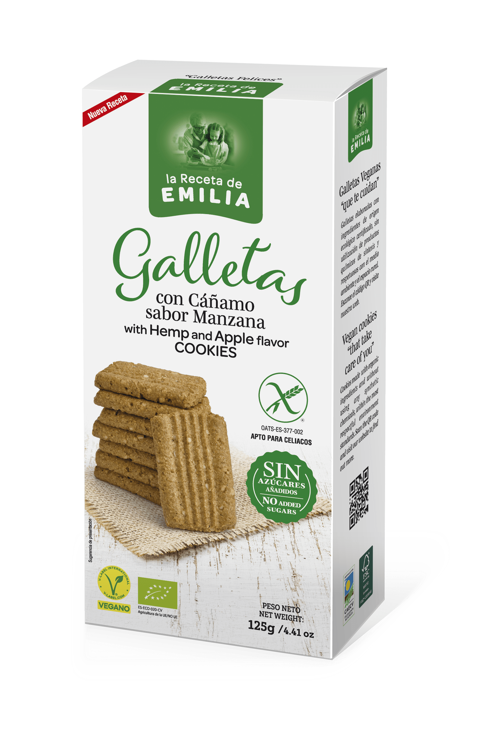 Galletas Con Cañamo Sabor Manzana sin Azucares Añadidos 125 Gr._0