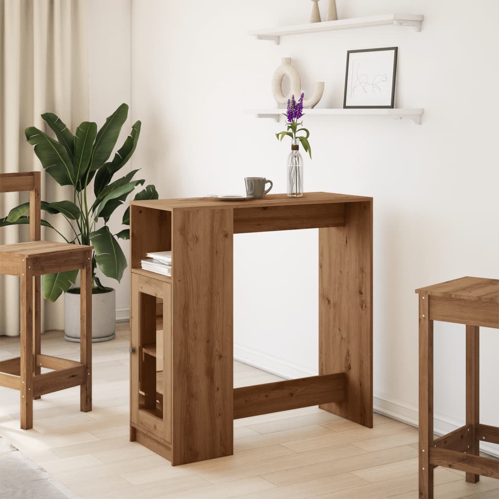Mesa Alta Con Estantes Madera Roble Artisian 101x40x103,5 Cm_1