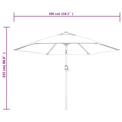 Vidaxl Sombrilla De Jardín Con Luces Led Palo Acero Terracota 300cm_2