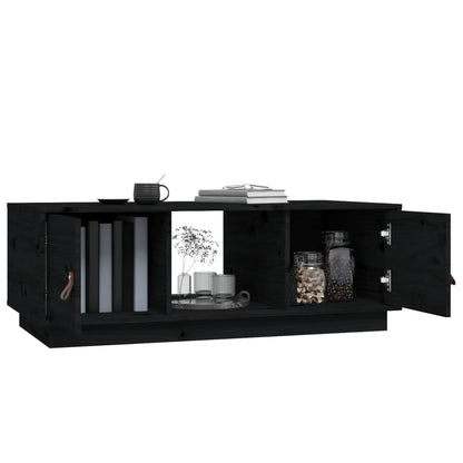 Mesa De Centro De Madera Maciza De Pino Negro 100x50x35 Cm_3