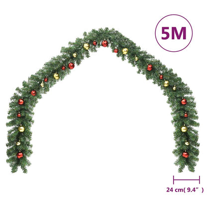 Vidaxl Guirnalda De Navidad Decorada Con Bolas Y Luces Led 5 M_2