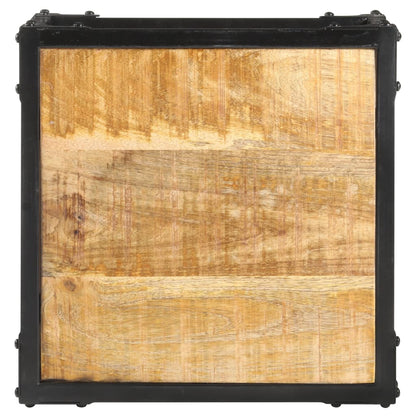 Mesa De Centro De Madera Maciza De Mango Rugosa 40x40x36 Cm_1