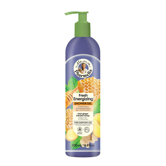 Gel de Ducha Energizante con Jengibre Y Miel de Tilo, Mama Pharmelia, 500ml
