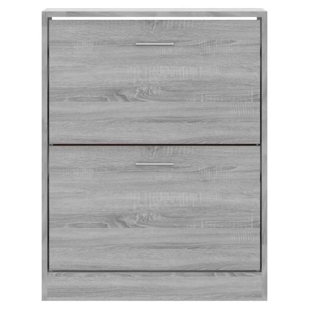 Vidaxl Mueble Zapatero Madera Contrachapada Gris Sonoma 63x24x81 Cm_3