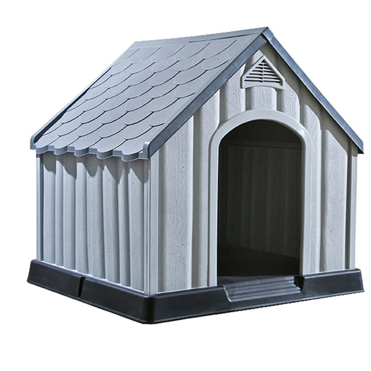 Caseta Para Perros Gris 92x87x91 Cm Plástico_0