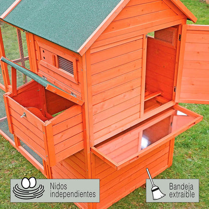 Gallinero Gran Capacidad Helsinki - Gallinero Exterior Para 7-9 Gallinas - Refugio Y Voladero - Bandeja Extraíble_2