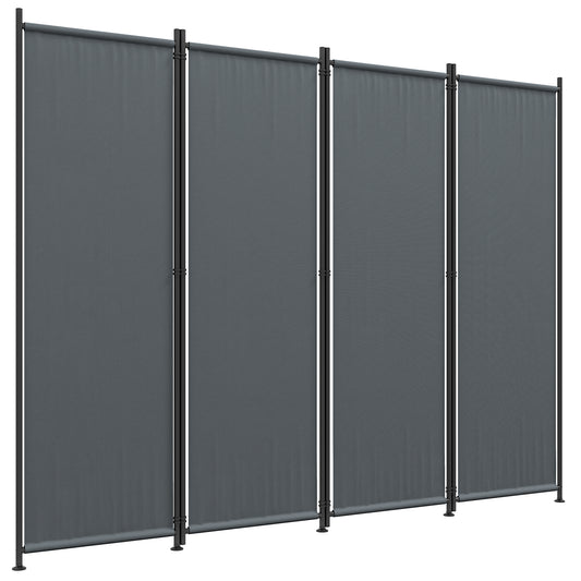 Outsunny Biombo Separador De Ambientes De 4 Paneles Plegable 223x170 Cm Gris_0