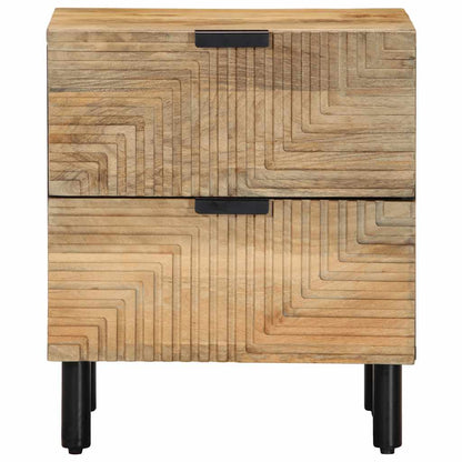 Mesitas De Noche 2 Uds Madera Maciza De Mango Marrón 40x33x46cm_0