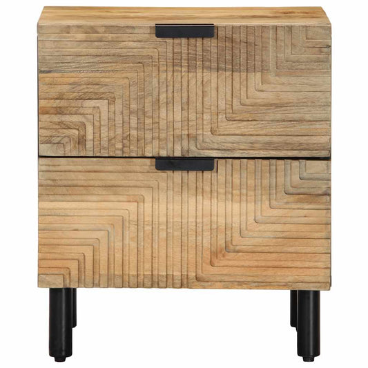 Mesitas De Noche 2 Uds Madera Maciza De Mango Marrón 40x33x46cm_0