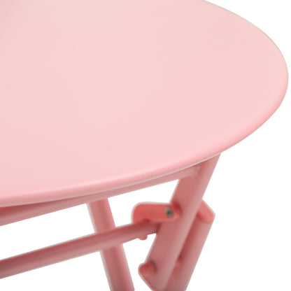 Outsunny Conjunto De Muebles De Jardín Plegable Con Marco De Acero Rosa_4