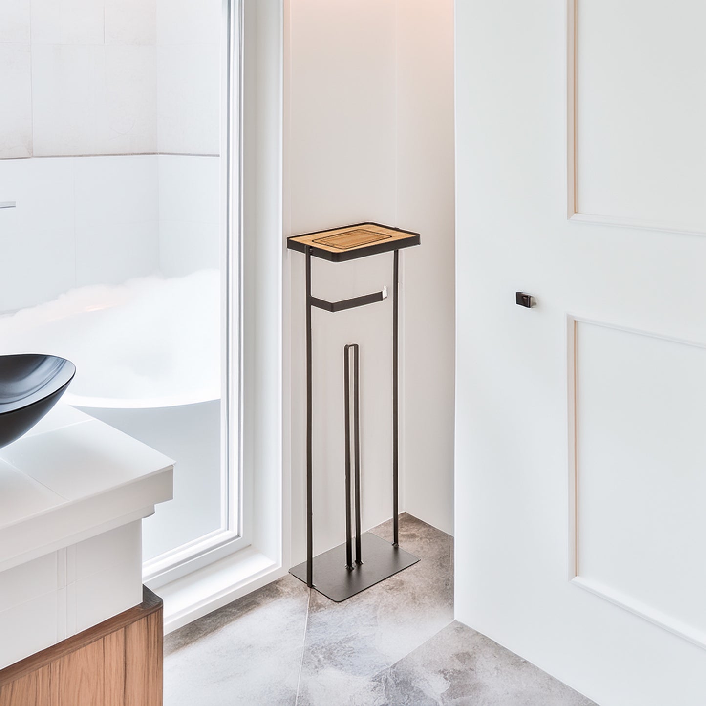 Wellhome - Soporte Para Papel Higiénico, Con Reserva Y Sporte Para Teléfono_2