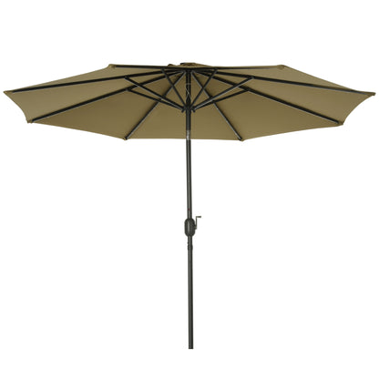 Outsunny Sombrilla De Jardín Ø268x238 Cm Con 24 Luces Led Solar Marrón_3