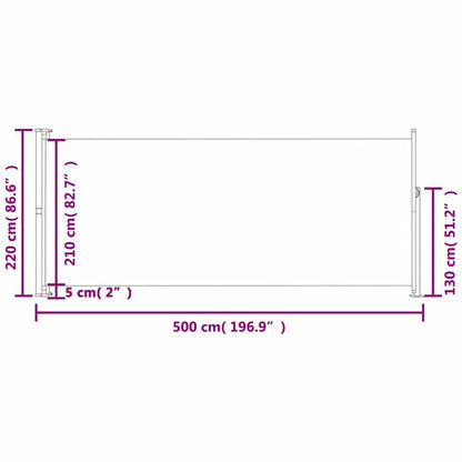 Vidaxl Toldo Lateral Retráctil Para Patio Crema 220x500 Cm_2