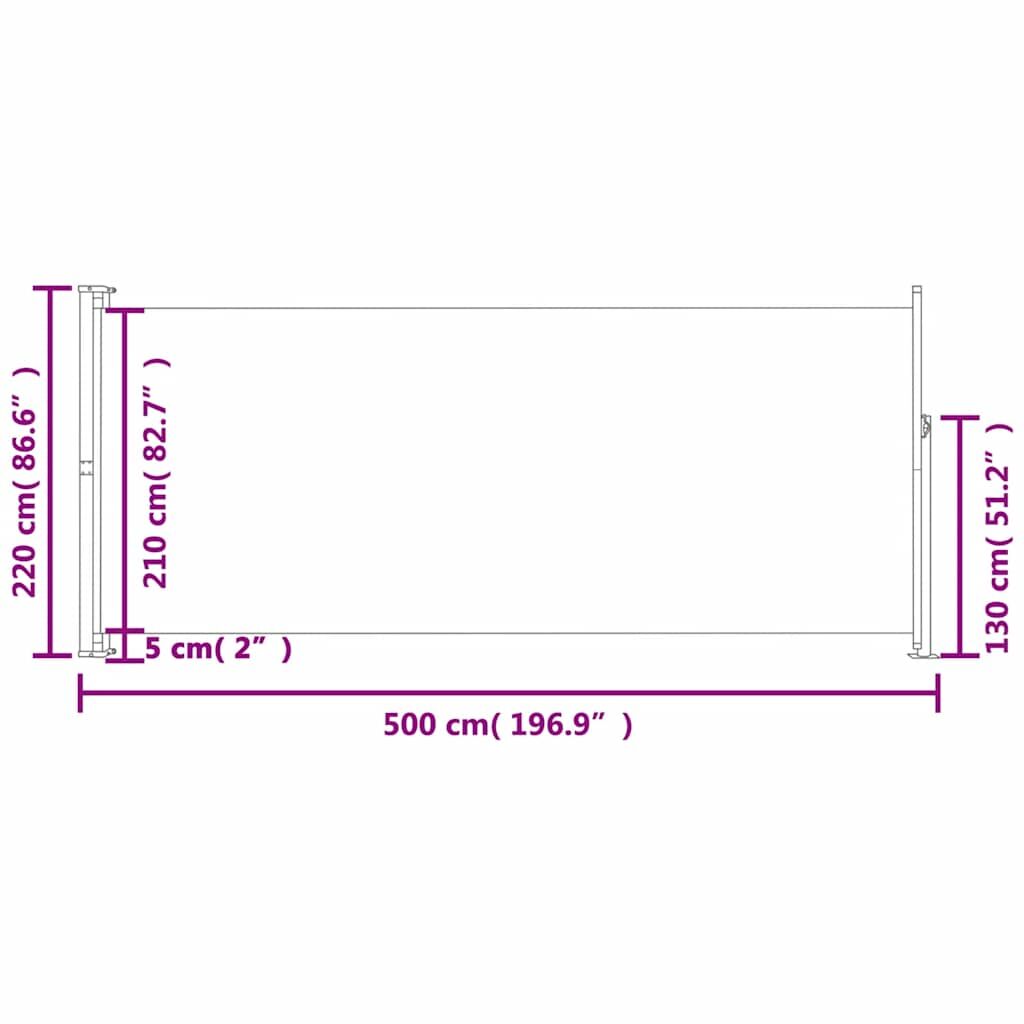 Vidaxl Toldo Lateral Retráctil Para Patio Negro 220x500 Cm_2