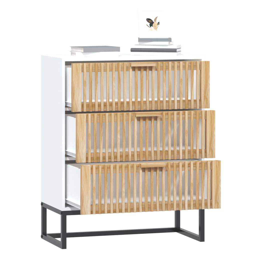 Aparador De Madera Contrachapada Blanco 60x30x75 Cm_2