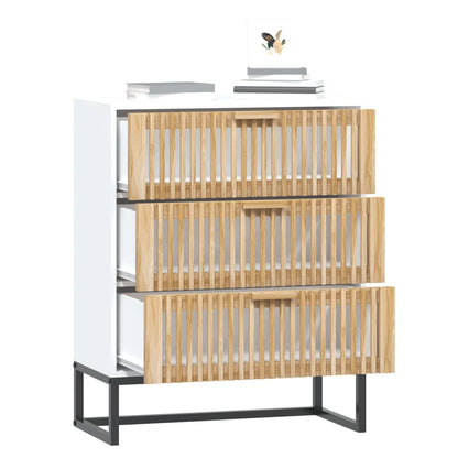 Aparador De Madera Contrachapada Blanco 60x30x75 Cm_2