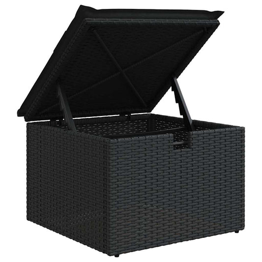 Set De Muebles De Jardín 5 Pzas Y Cojines Ratán Sintético Negro / Vetonek_0