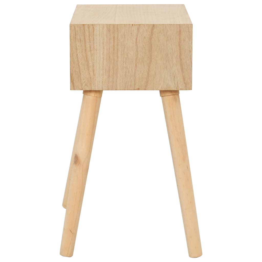 Mesita De Noche Con Cajón Madera Pino Maciza 44x30x58,5 Cm_1