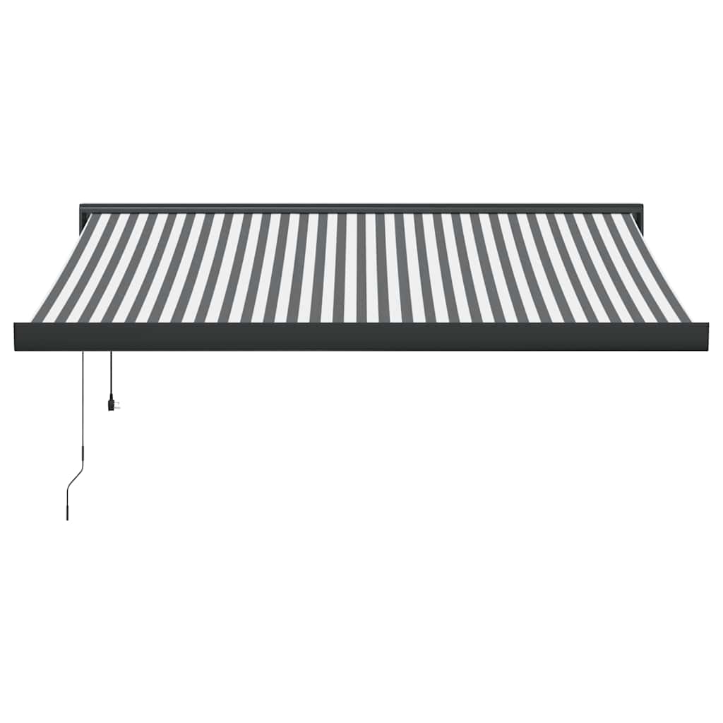 Toldo Retráctil Aluminio Y Tela Antracita Y Blanco 3,5x2,5 M_2