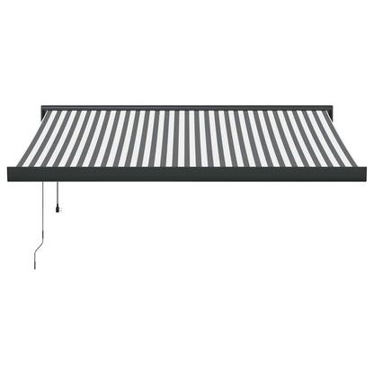 Toldo Retráctil Aluminio Y Tela Antracita Y Blanco 3,5x2,5 M_2