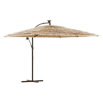 Vidaxl Sombrilla De Jardín Con Leds Poste Acero Marrón 290x290x238 Cm_0
