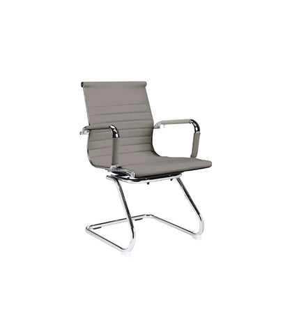 Pack De Dos Sillas Confidente Tapizado En Piel Sintetica Gris, 57 Cm(ancho) 90 Cm(altura)_0