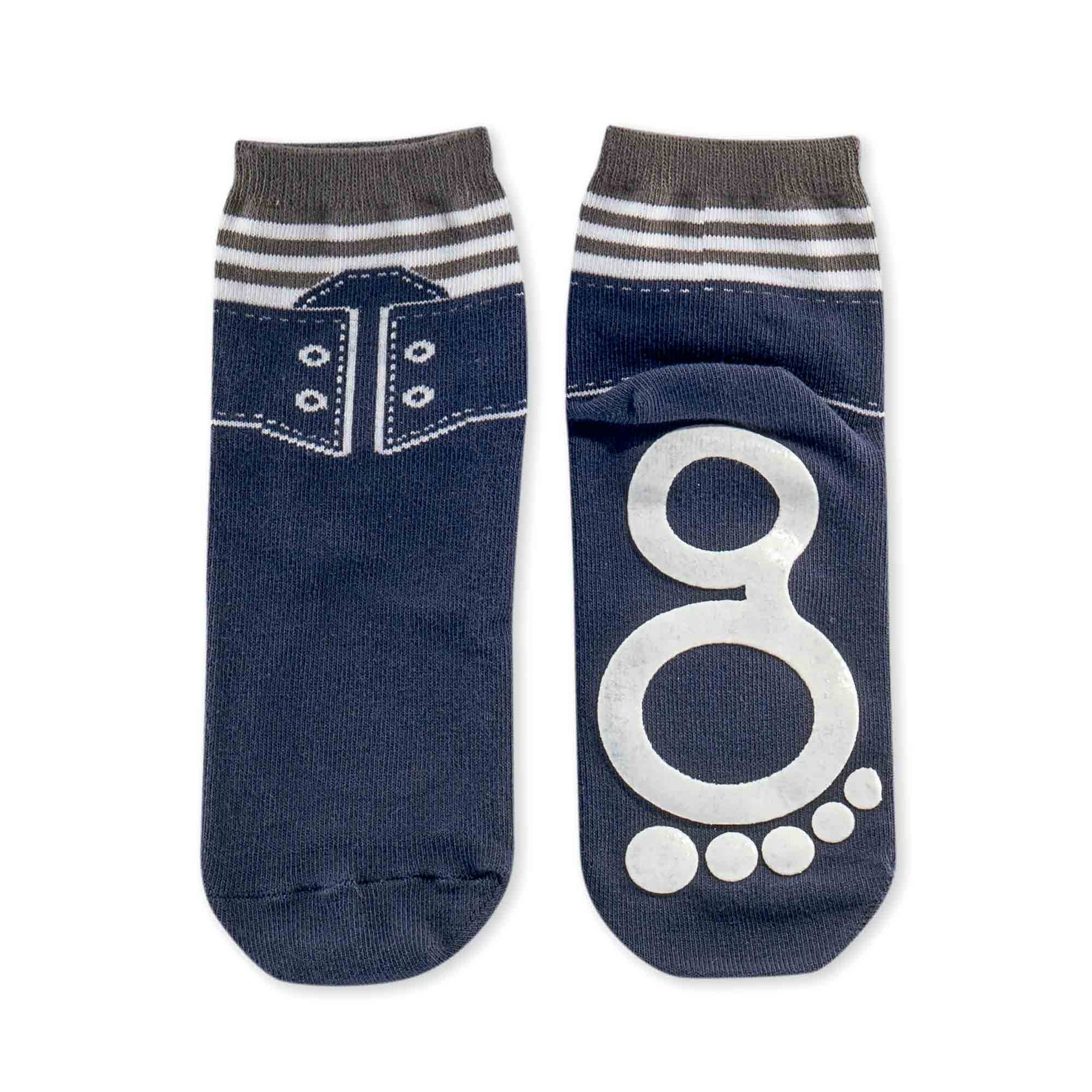 Calcetines Antideslizantes Para Bebés, Niños Y Adultos Sneakers Blue Bigtoes Socks 24 Meses_0