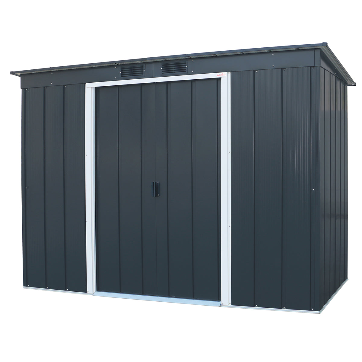 Caseta Jardín Eco Pent Roof 8×4 Metal Gris Antracita_0